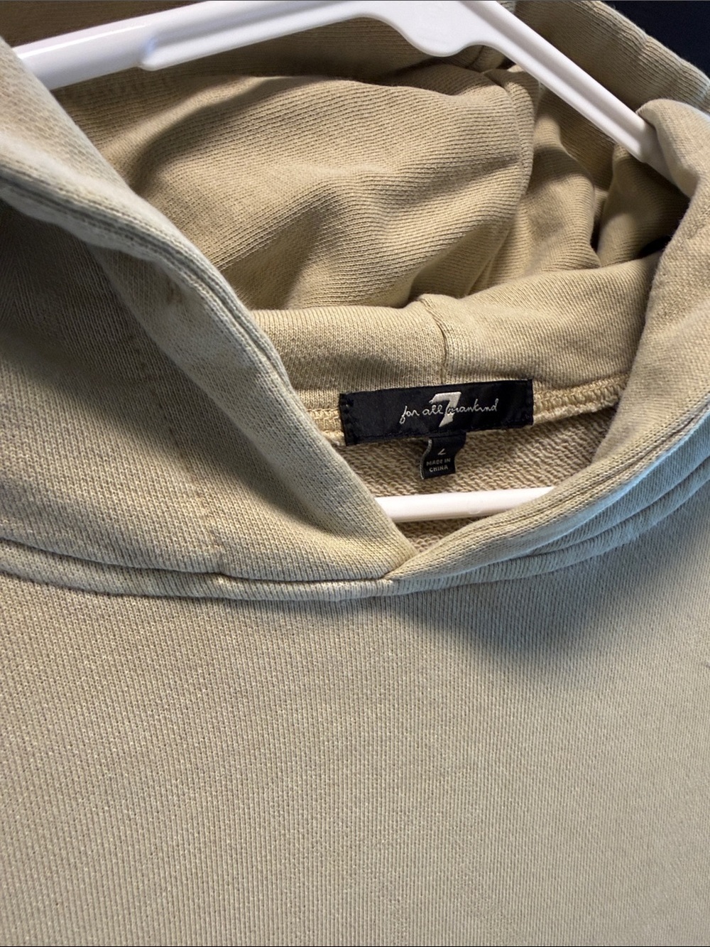 7 For All Mankind Sage Green Pullover Hoodie - Picture 3 of 8